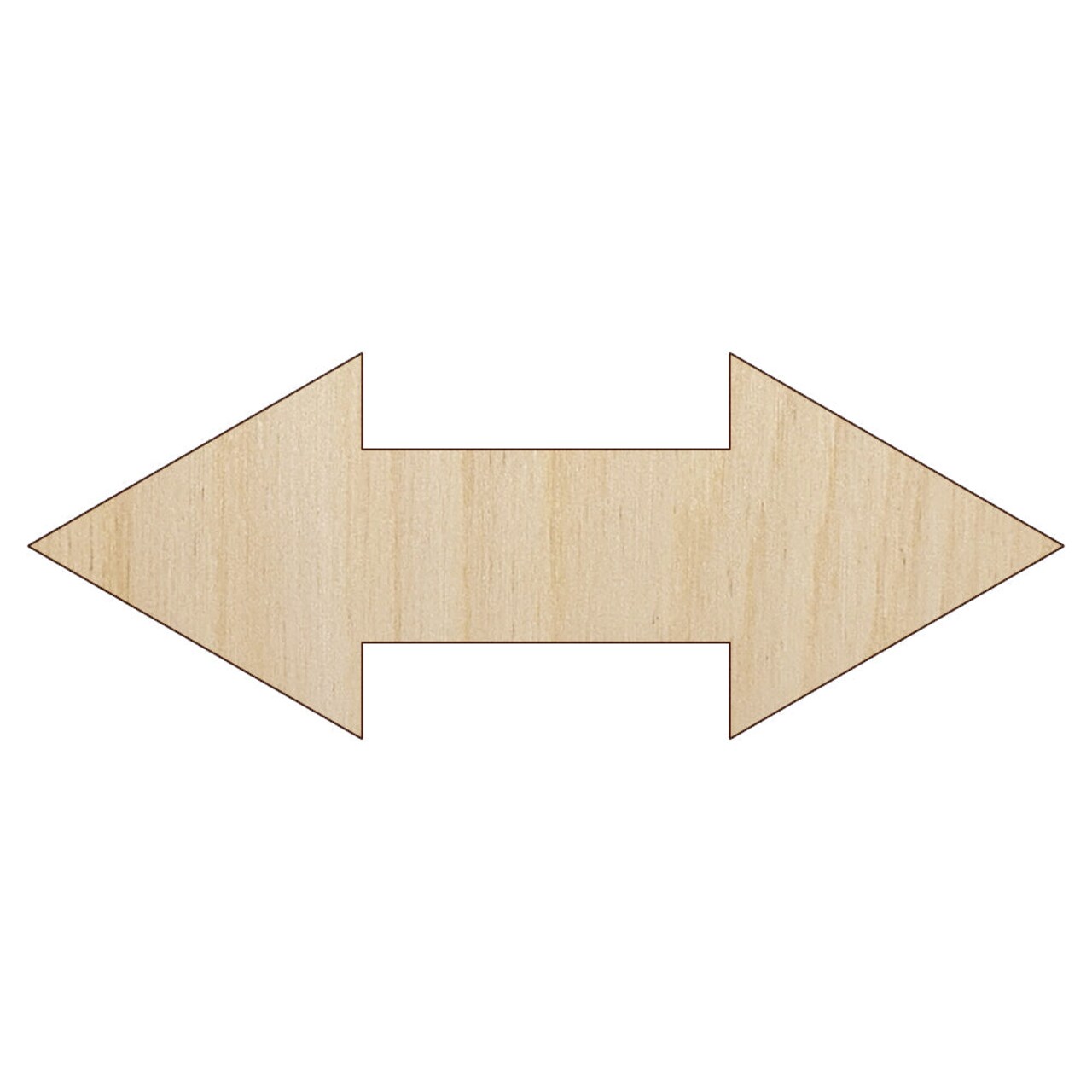 Double Arrow Symbol Unfinished Wood Shape Piece Cutout for DIY Craft Projects